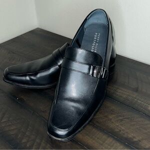 Perry Ellis Men's Sleek Black Slip-On Loafers